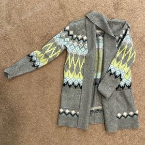 NWOT, LOFT Fair Isle Pocket Open Cardigan